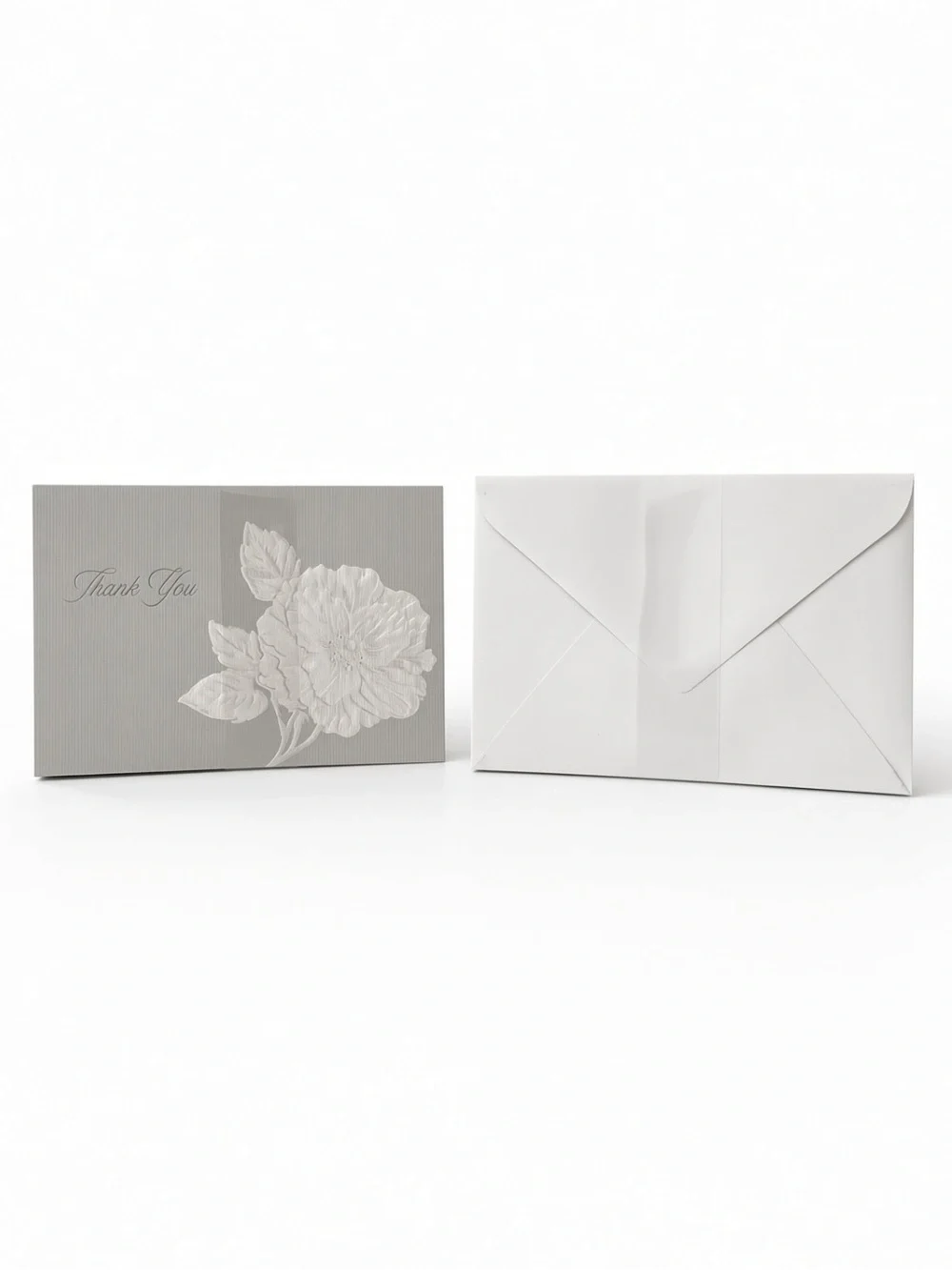 Neiman Marcus “Thank You” Cards 14 Notecards & Envelopes Floral Gray NEW